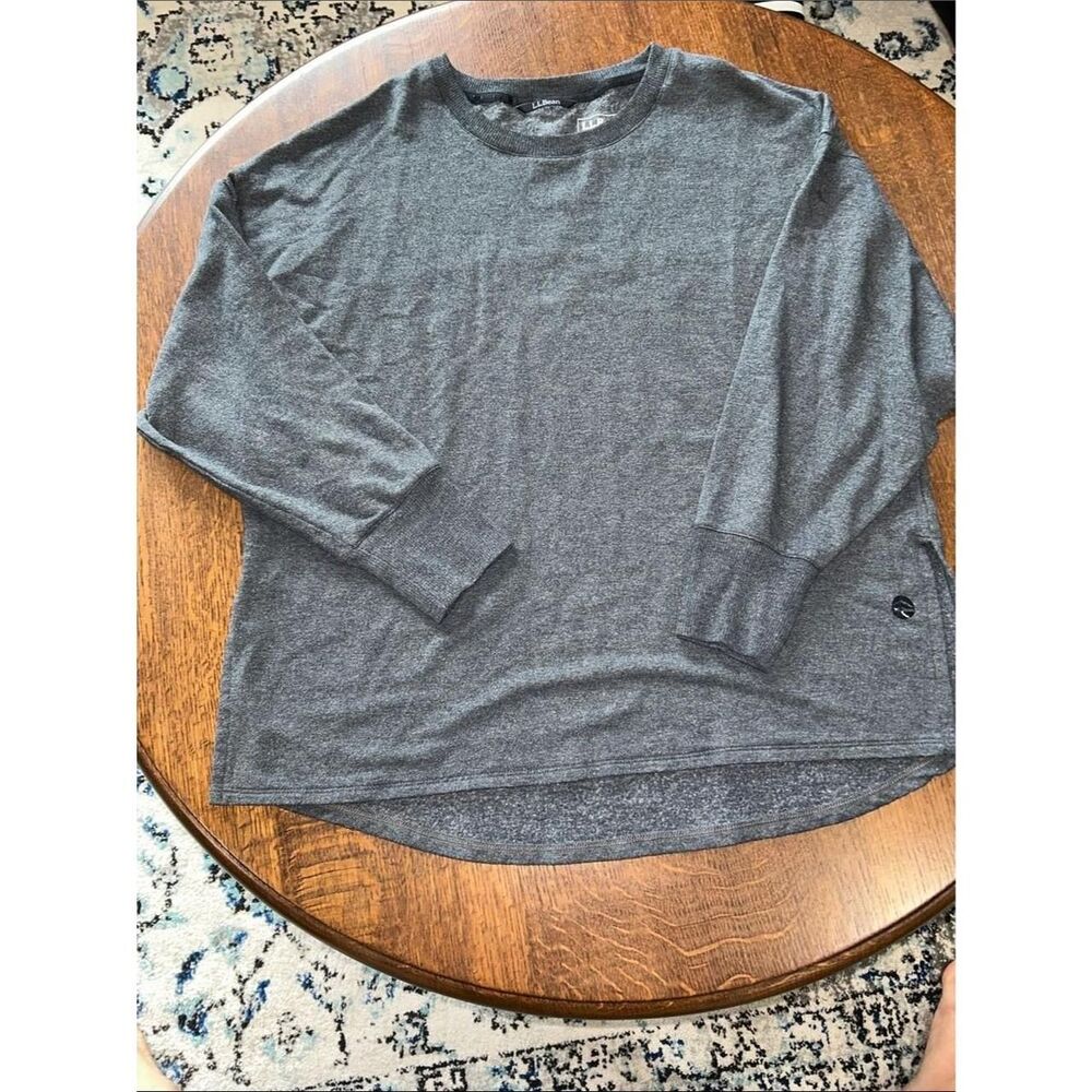 L.L. Bean long-sleeve crewneck shirt in charcoal gray